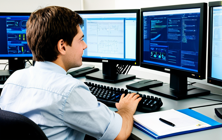 Network Configuration**
"A fully clothed IT professional, male or female, working at a desk with multiple monitors displaying network diagrams and command-line interfaces. The setting is a modern office with networking equipment visible in the background. The professional is configuring routers and switches, with cables and devices neatly arranged. Focus on the screen showing subnetting details and network topology. Safe for work, appropriate content, professional, modest, perfect anatomy, correct proportions, natural pose, well-formed hands, proper finger count, natural body proportions, high quality."
**